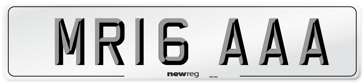 MR16 AAA Number Plate from New Reg